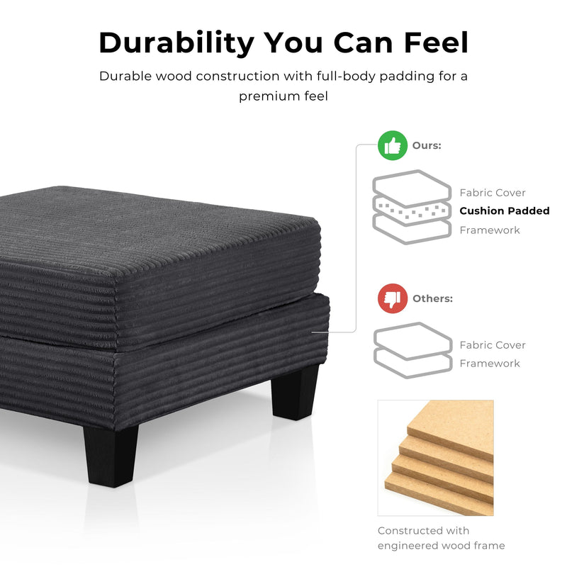 Xenia Modern Chenille Ottoman with Storage