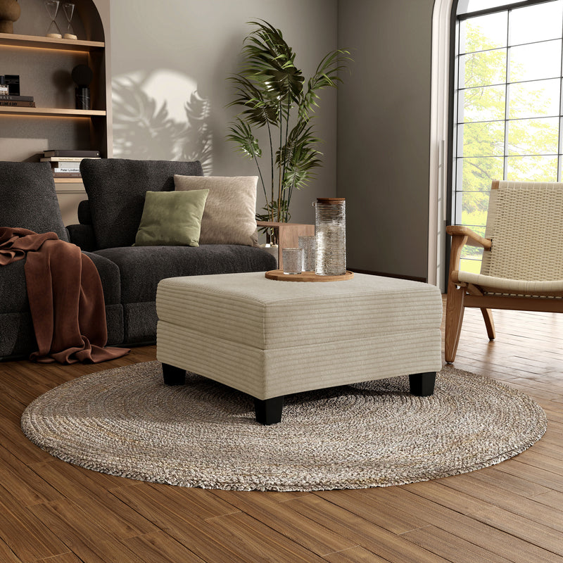 Xenia Modern Chenille Ottoman with Storage