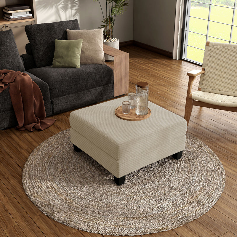 Xenia Modern Chenille Ottoman with Storage