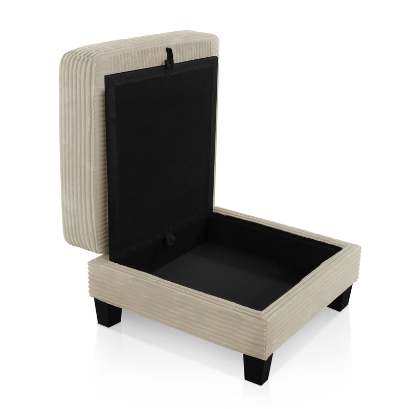 Xenia Modern Chenille Ottoman with Storage
