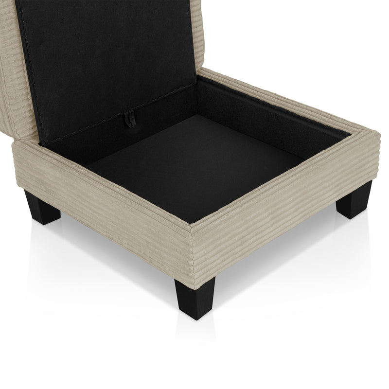 Xenia Modern Chenille Ottoman with Storage