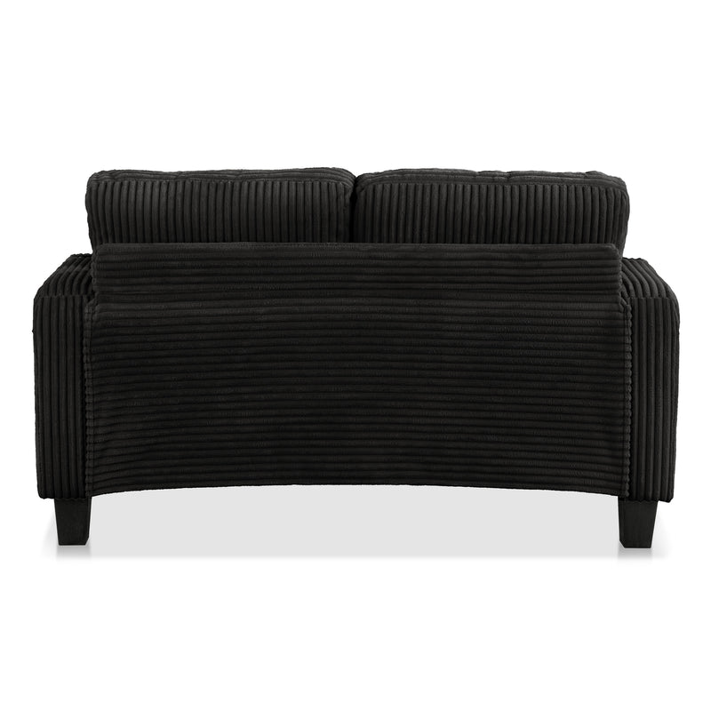 Xenia Modern Chenille Loveseat with Cup Holders