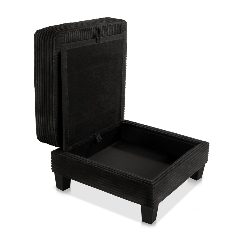 Xenia Modern Chenille Ottoman with Storage