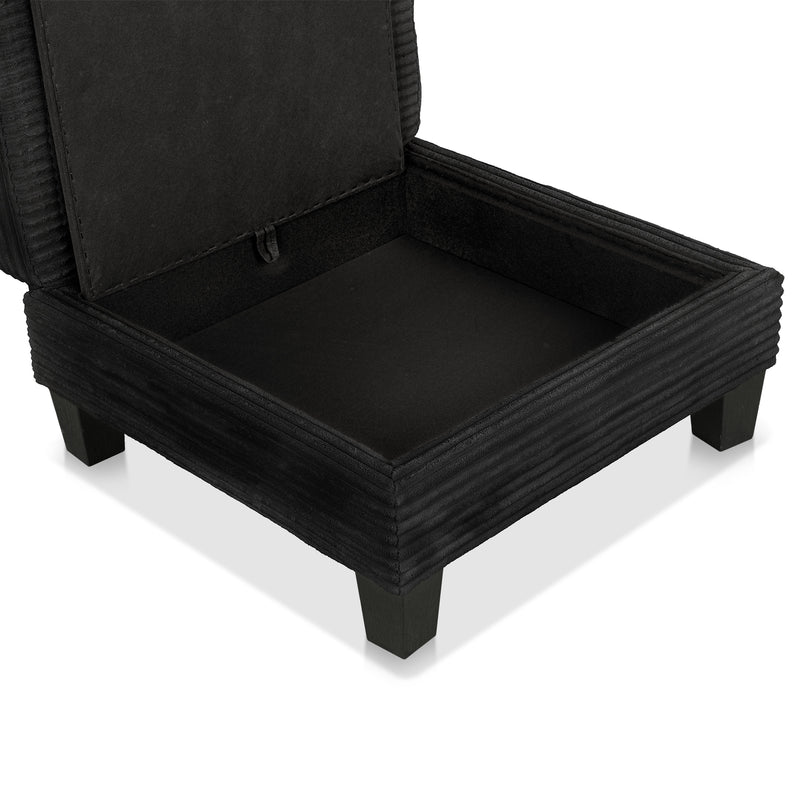 Xenia Modern Chenille Ottoman with Storage