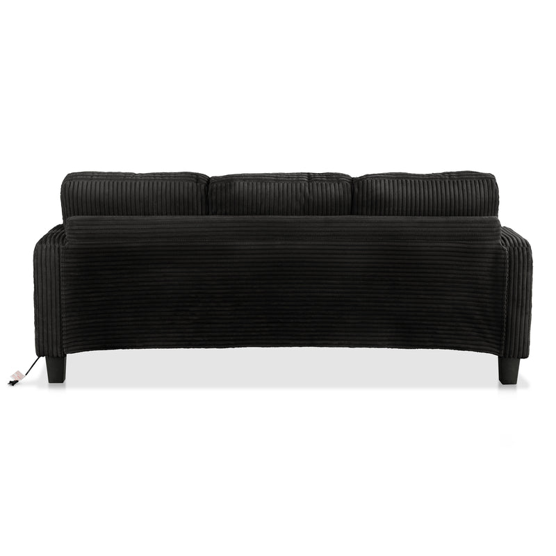 Xenia Modern Chenille Sofa with Cup Holders and USB Ports