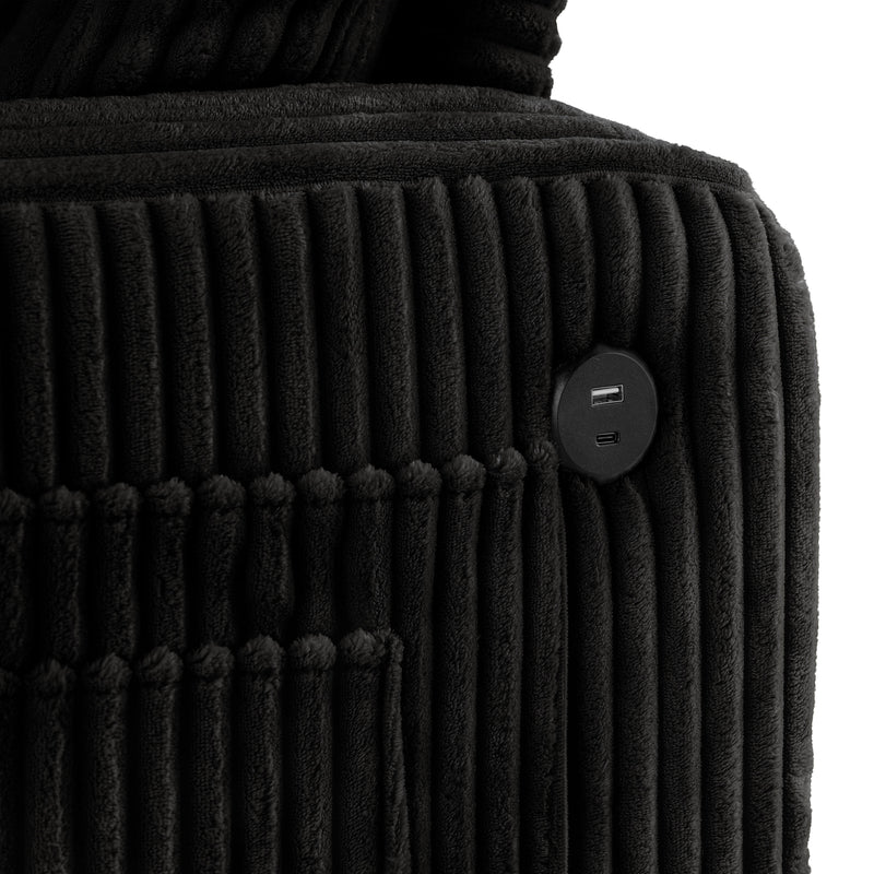 Xenia Modern Chenille Sofa with Cup Holders and USB Ports