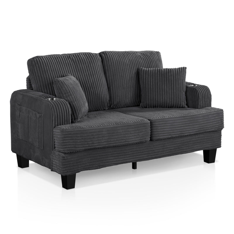 Xenia Modern Boucle Loveseat with Cup Holders