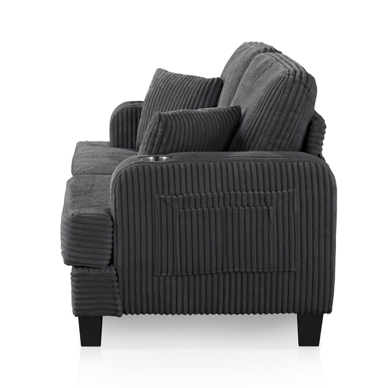 Xenia Modern Boucle Loveseat with Cup Holders