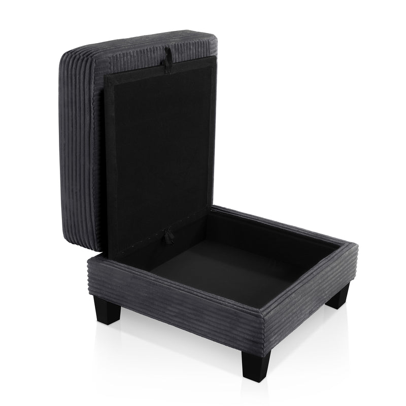 Xenia Modern Chenille Ottoman with Storage