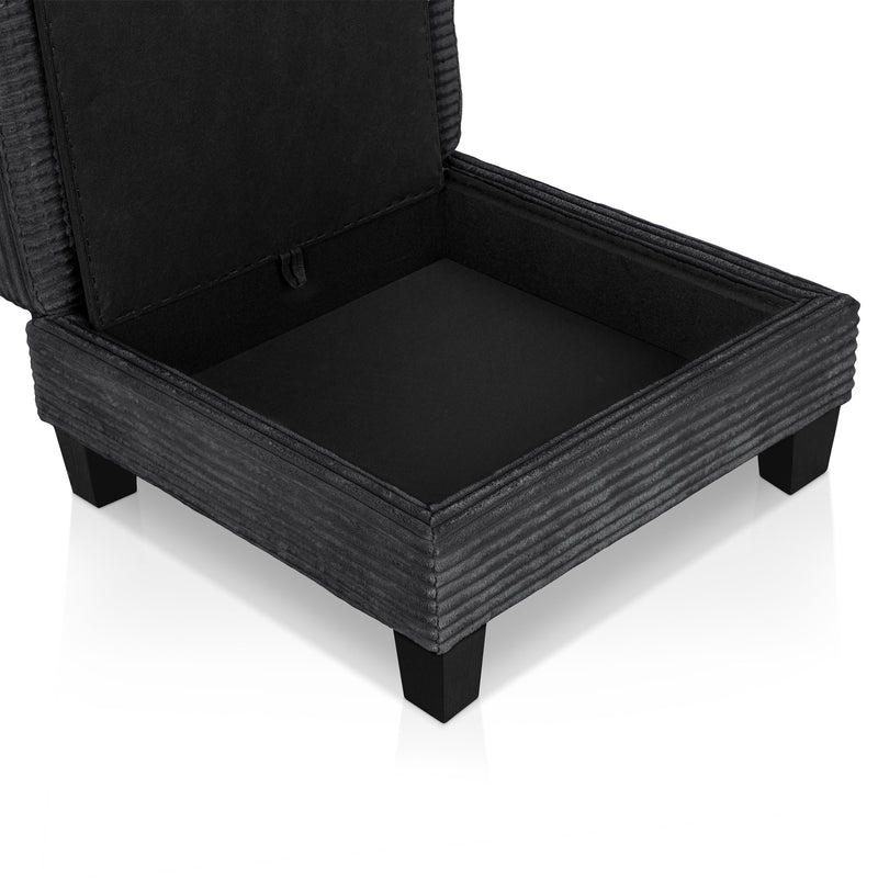 Xenia Modern Chenille Ottoman with Storage