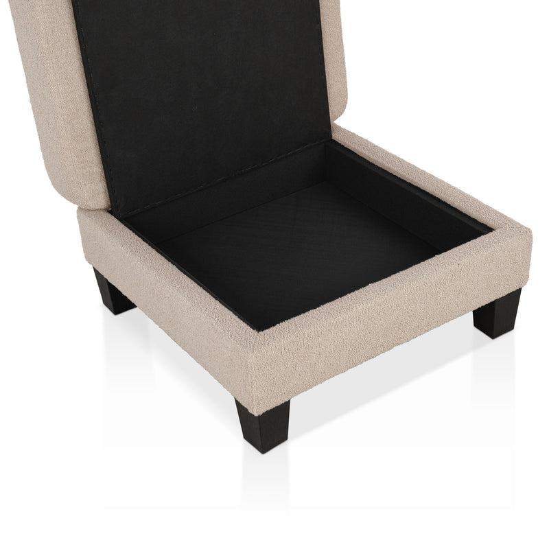 Xenia Modern Boucle Ottoman with Storage