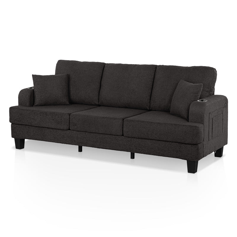 Xenia Modern Boucle Sofa with Cup Holders and USB Ports