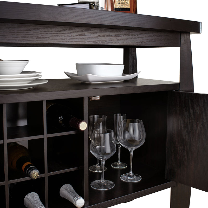 Brenton Dark Espresso 9-bottle 52-Inch Wine Bar Cabinet