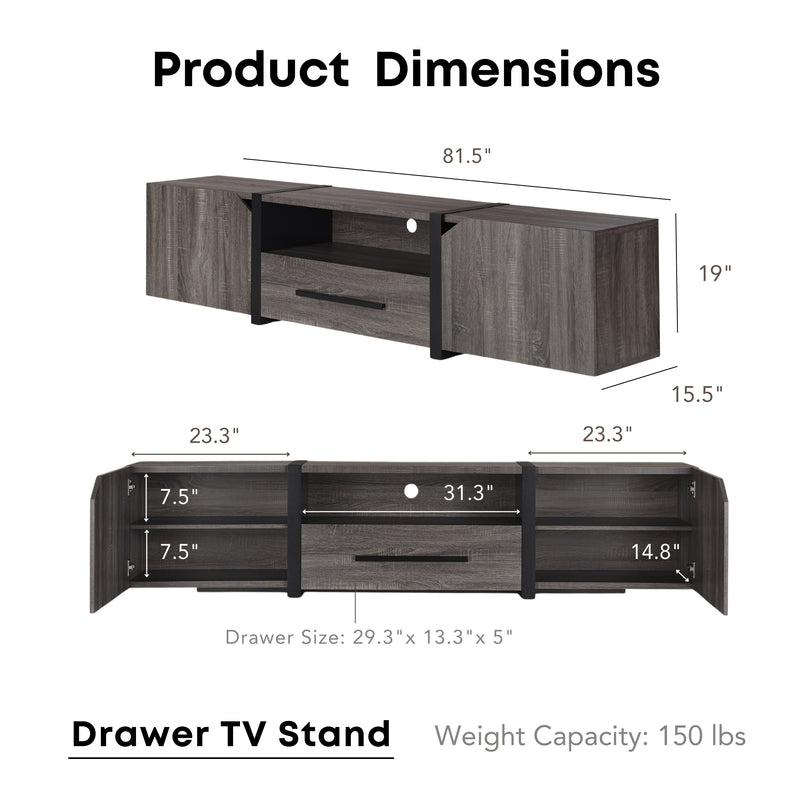 Vogel Transitional Multi-Storage 81-Inch TV Stand with Wire Management