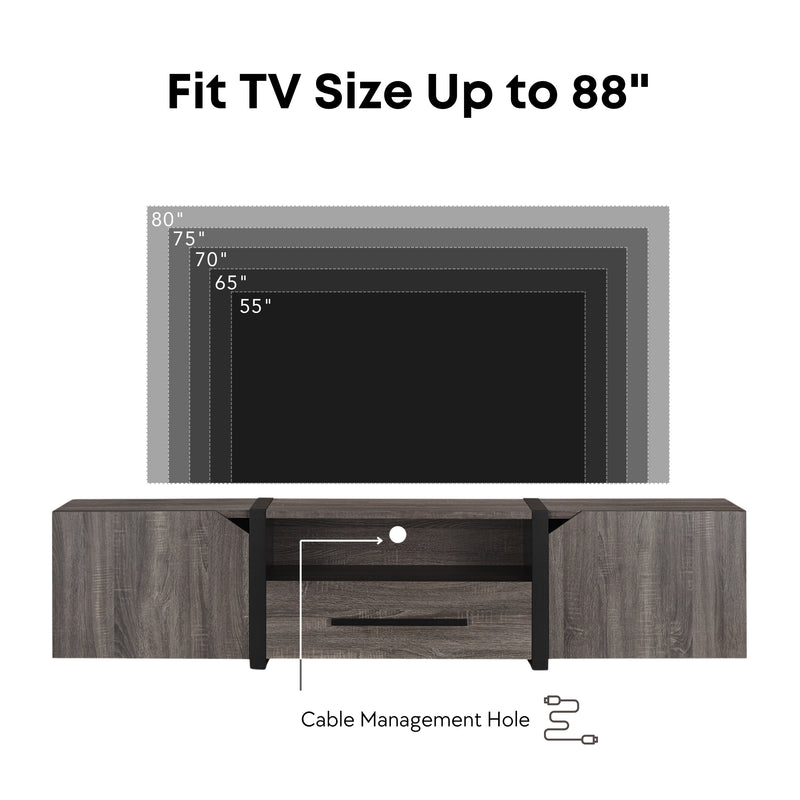 Vogel Transitional Multi-Storage 81-Inch TV Stand with Wire Management
