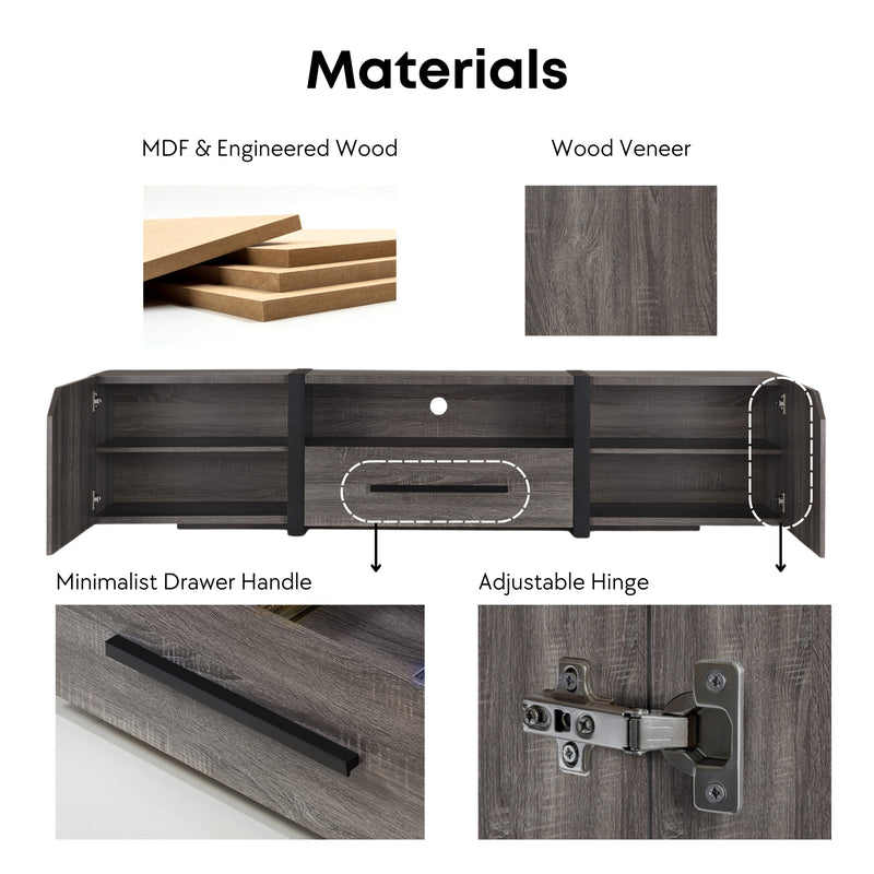 Vogel Transitional Multi-Storage 81-Inch TV Stand with Wire Management