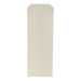 Front facing side view of a modern farmhouse cream weave slant-design console table on a white background