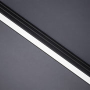 Close up of the support structure on a contemporary umbrella in grey fabric with solar LED lighting (base not included)