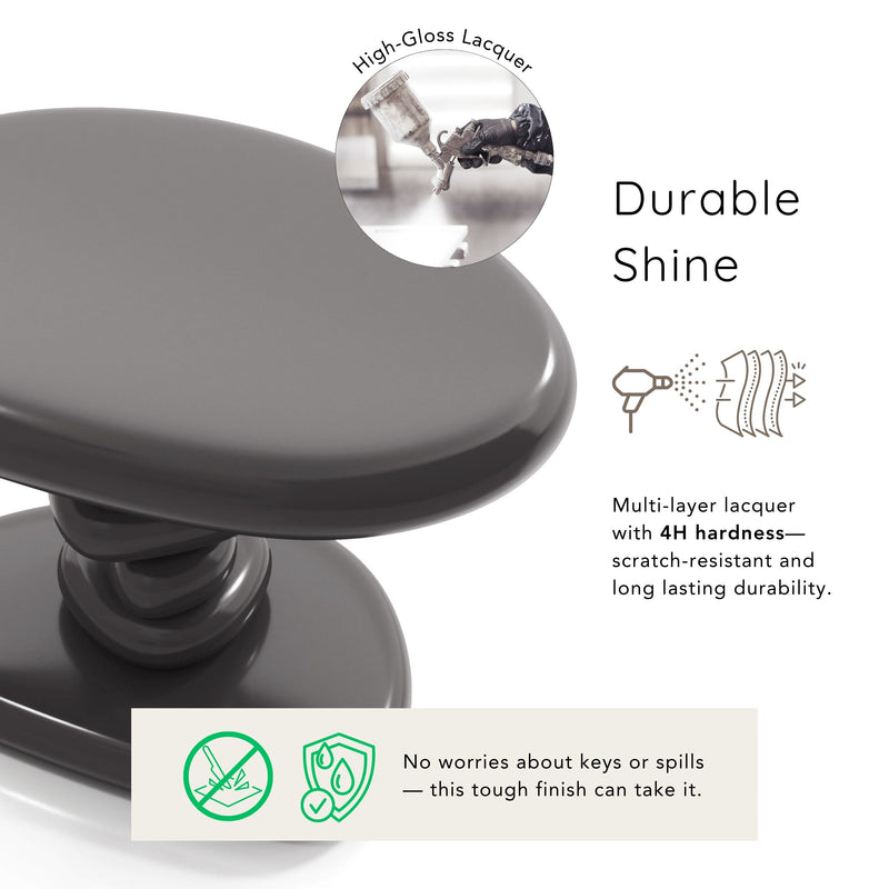 Kavren Modern Pebble Shape Low Profile Pedestal End Table