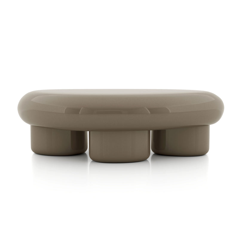 Kavren Modern Pebble Shape Low Profile Coffee Table
