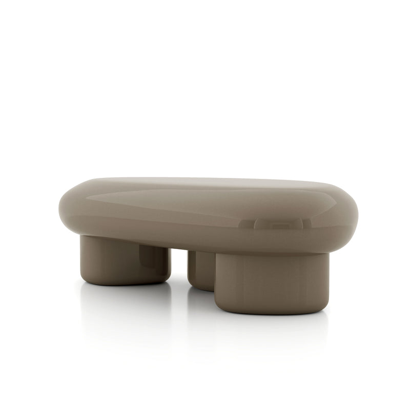 Kavren Modern Pebble Shape Low Profile Coffee Table