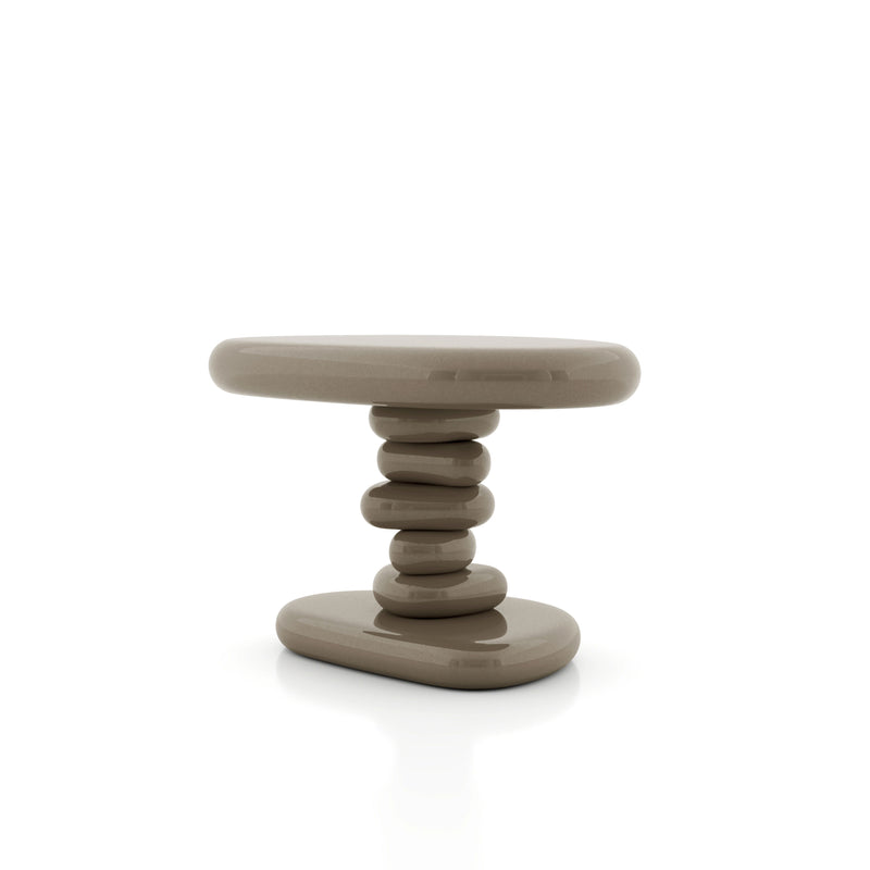 Kavren Modern Pebble Shape Low Profile Pedestal End Table