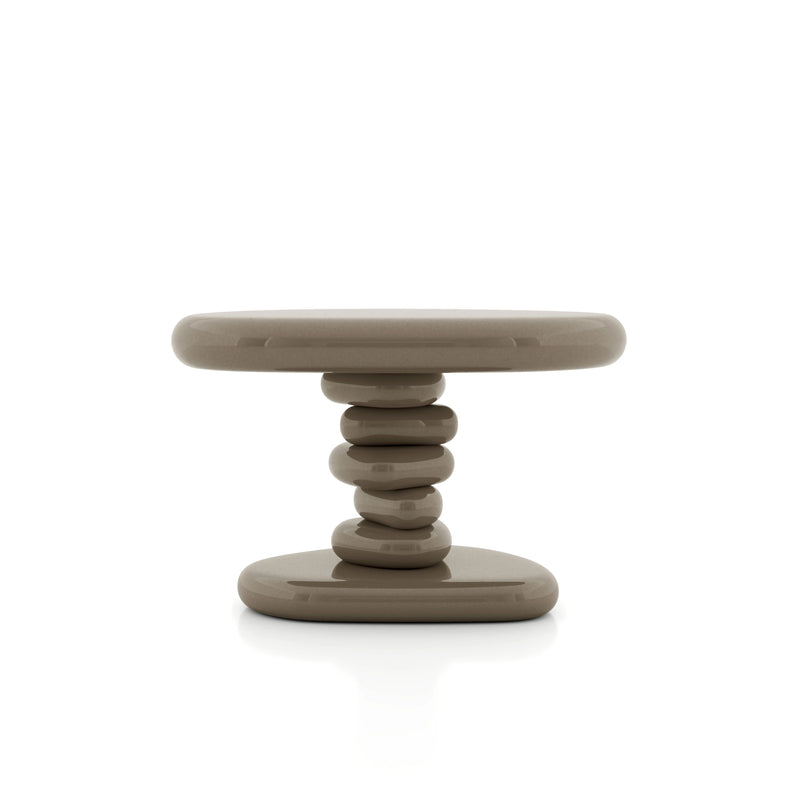 Kavren Modern Pebble Shape Low Profile Pedestal End Table