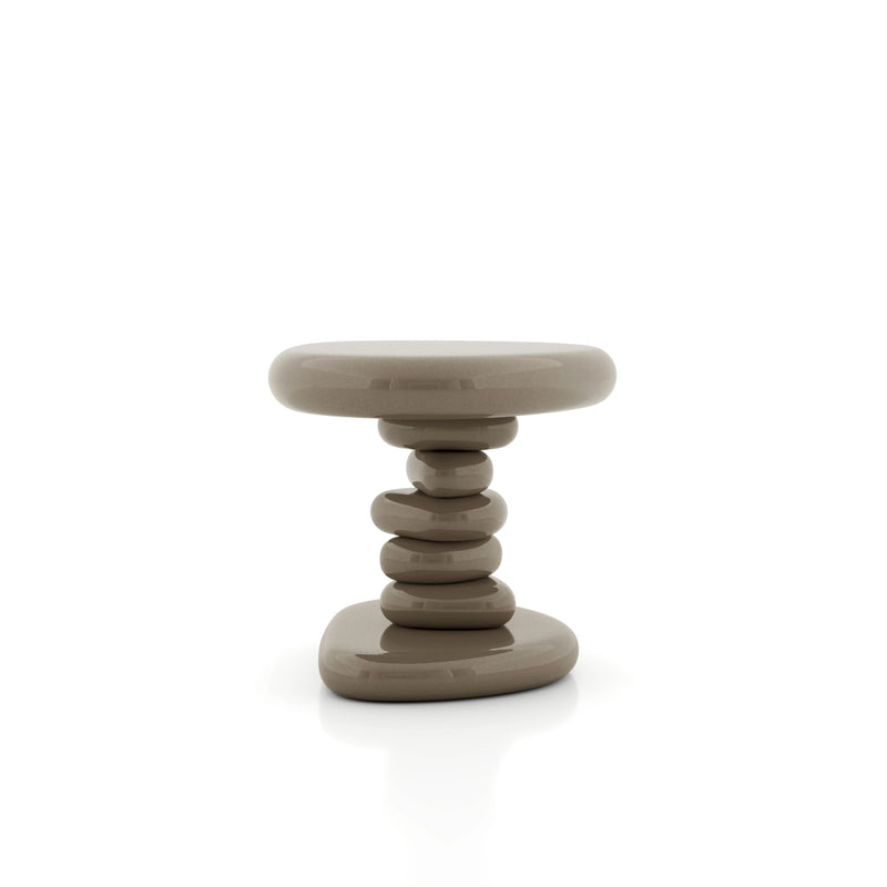Kavren Modern Pebble Shape Low Profile Pedestal End Table