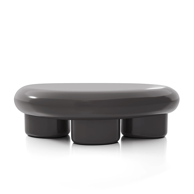 Kavren Modern Pebble Shape Low Profile Coffee Table