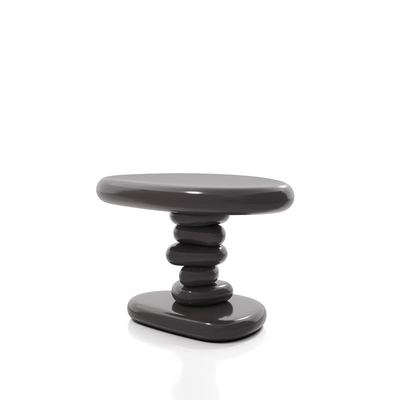 Kavren Modern Pebble Shape Low Profile Pedestal End Table