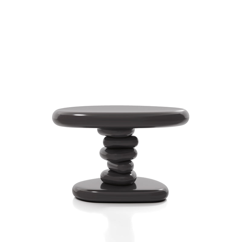 Kavren Modern Pebble Shape Low Profile Pedestal End Table
