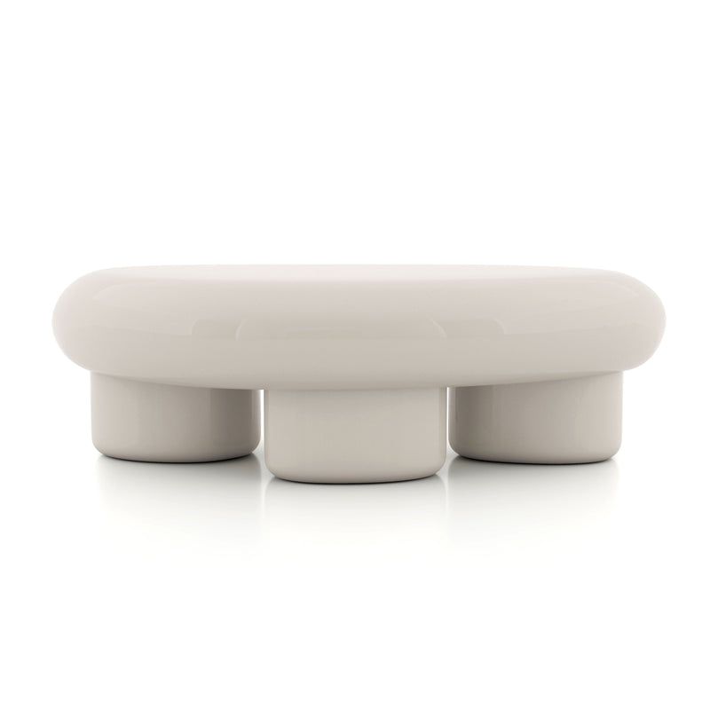 Kavren Modern Pebble Shape Low Profile Coffee Table