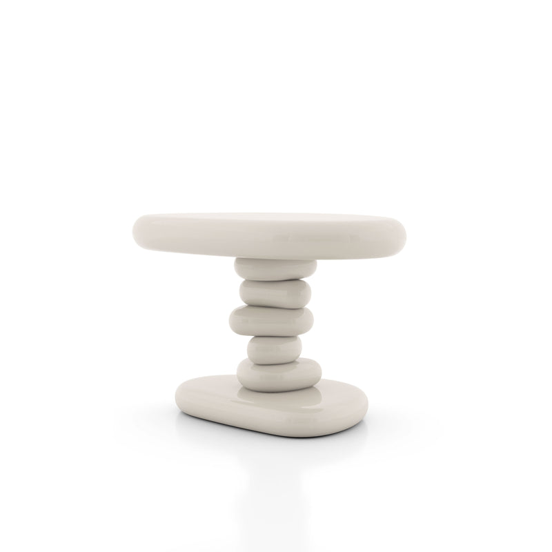 Kavren Modern Pebble Shape Low Profile Pedestal End Table