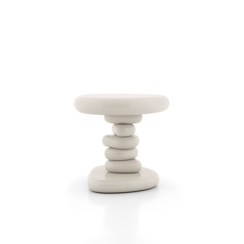 Kavren Modern Pebble Shape Low Profile Pedestal End Table