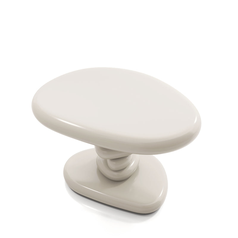Kavren Modern Pebble Shape Low Profile Pedestal End Table