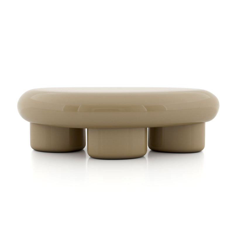 Kavren Modern Pebble Shape Low Profile Coffee Table