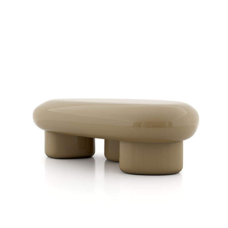 Kavren Modern Pebble Shape Low Profile Coffee Table