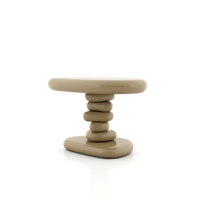 Kavren Modern Pebble Shape Low Profile Pedestal End Table