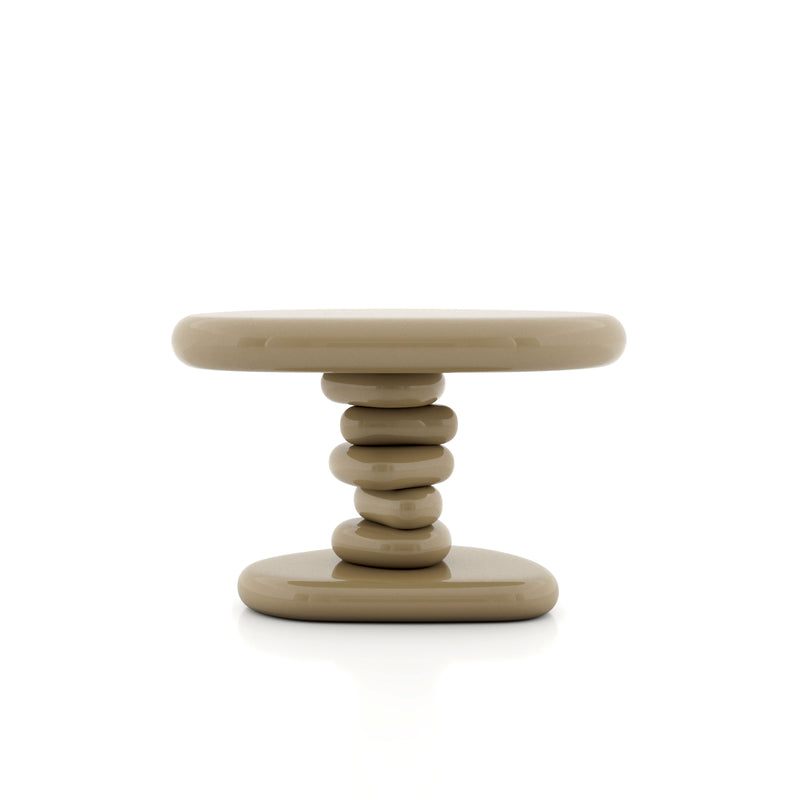 Kavren Modern Pebble Shape Low Profile Pedestal End Table