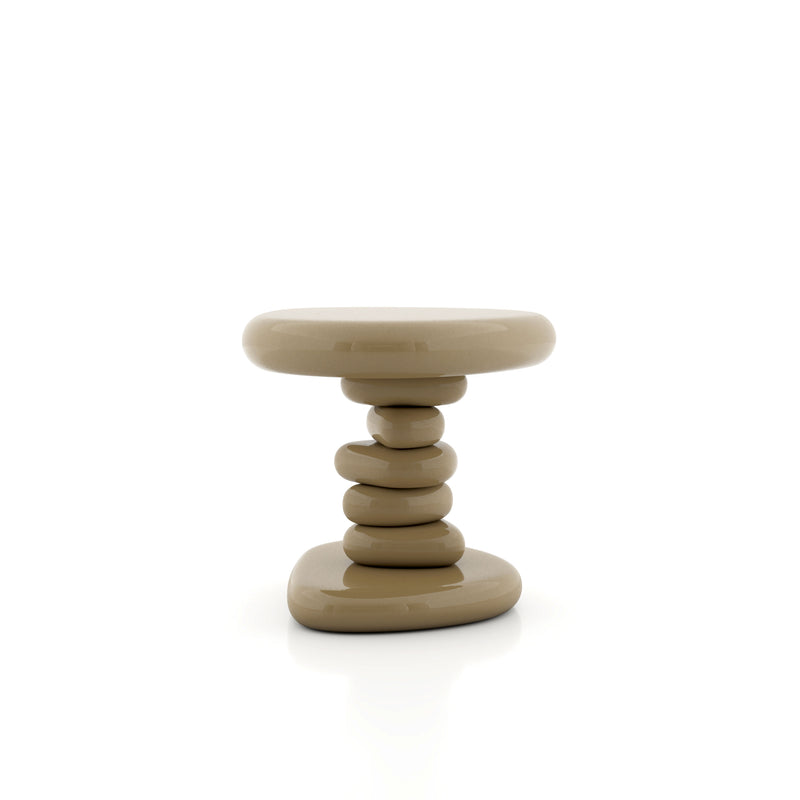 Kavren Modern Pebble Shape Low Profile Pedestal End Table