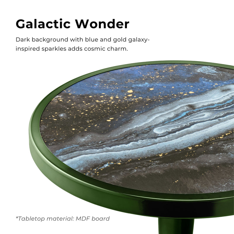 Enric Modern Polished Green Metal Round End Table