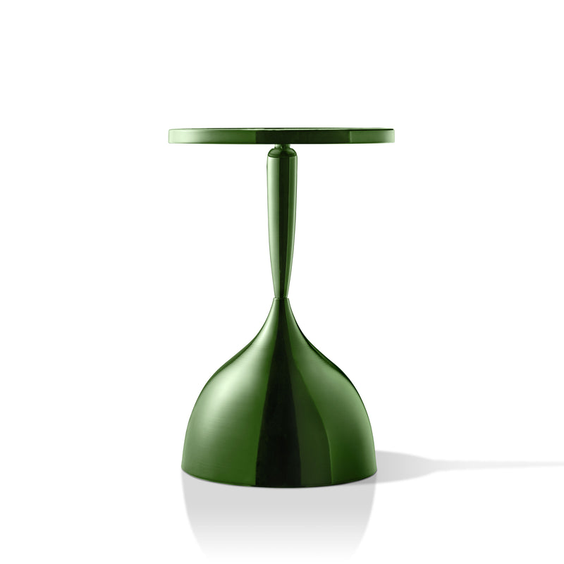 Enric Modern Polished Green Metal Round End Table