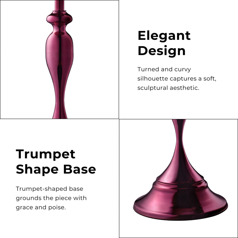 Enric Modern Black Polished Purple Round End Table