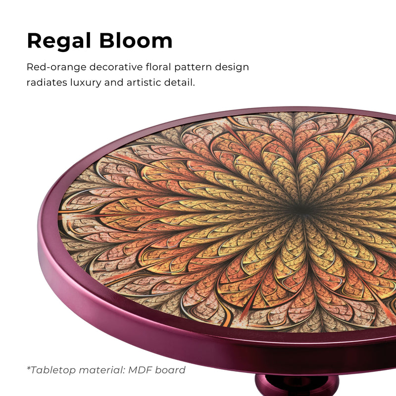 Enric Modern Black Polished Purple Round End Table