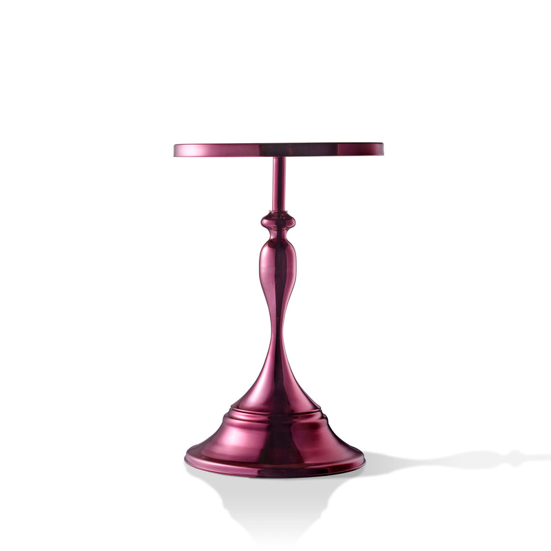 Enric Modern Black Polished Purple Round End Table