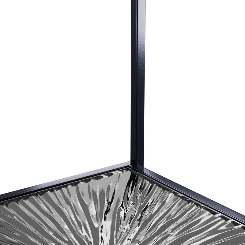 Aureum Modern Glass Top EndTable with Sunburst Base
