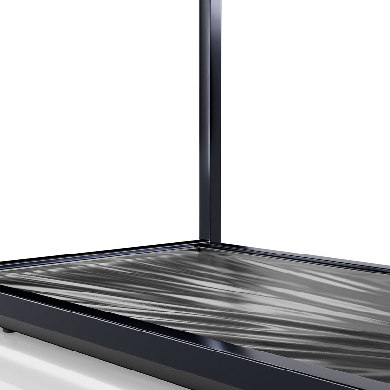 Aureum Modern Glass Top Sofa Table with Sunburst Base