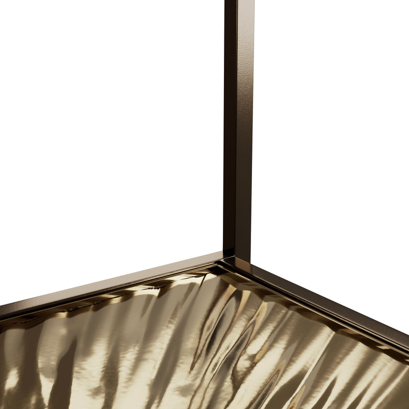 Aureum Modern Glass Top Coffee Table with Sunburst Base