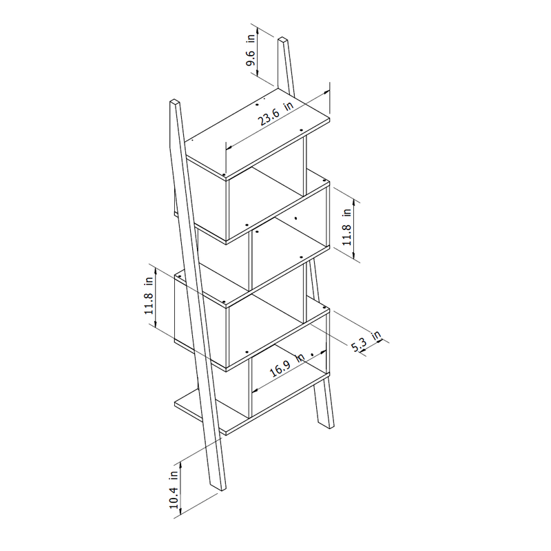 Contemporary Leaning Tower Bookshelf Display Stand