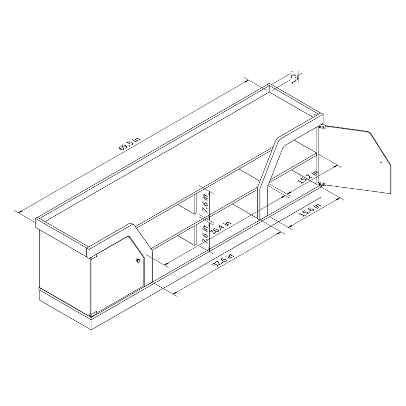 Andrian Espresso Multi Shelf 70-inch TV Stand with Glass Cabinet Doors